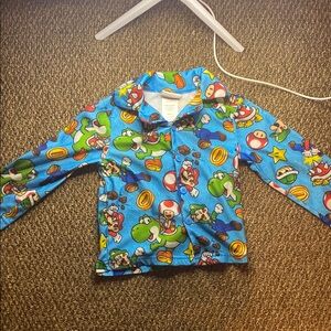 Nintendo Blue Super Mario Kids Pajama Top